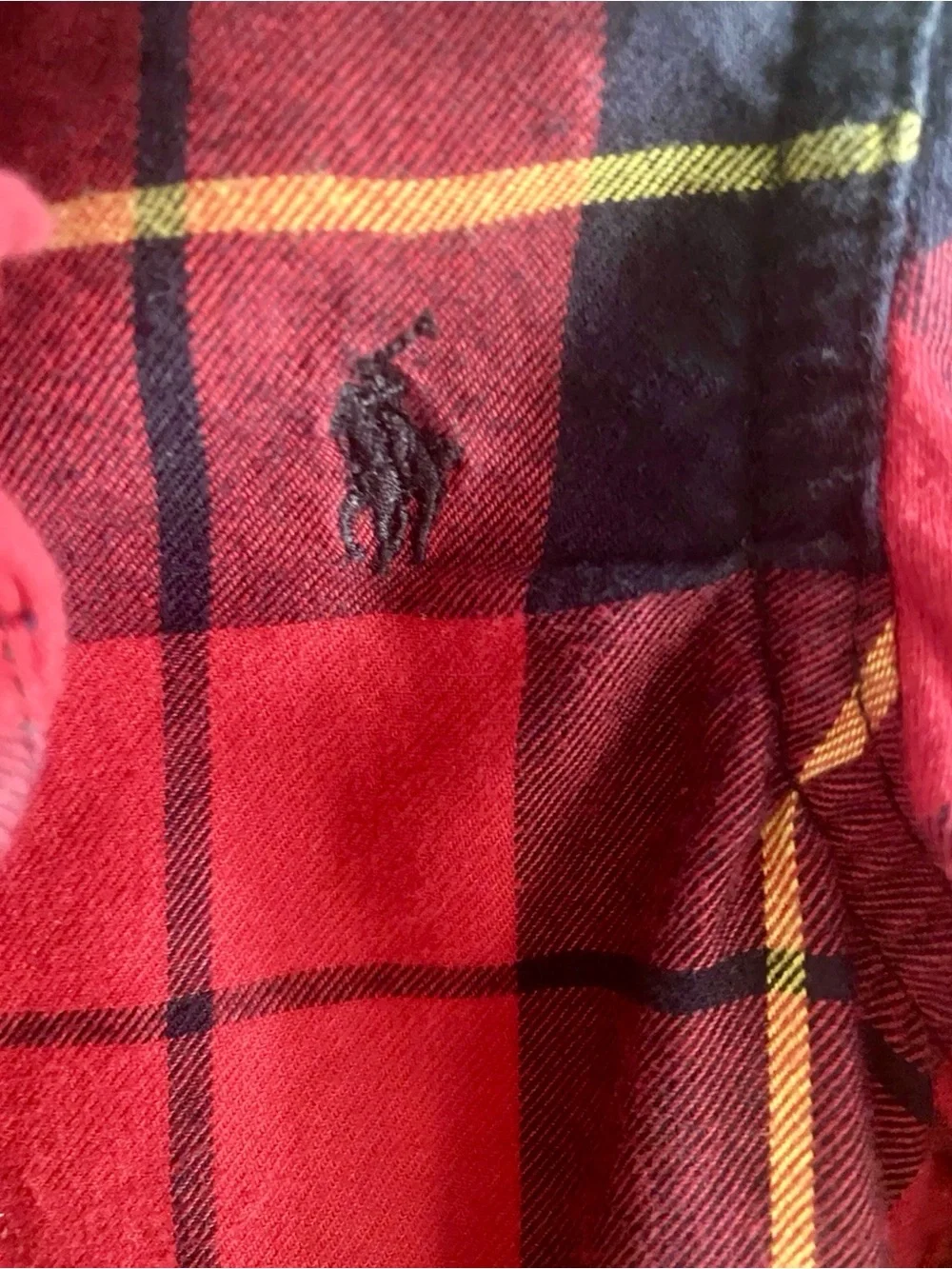 Ralph Lauren Navy, Yellow and Black Plaid Shirt